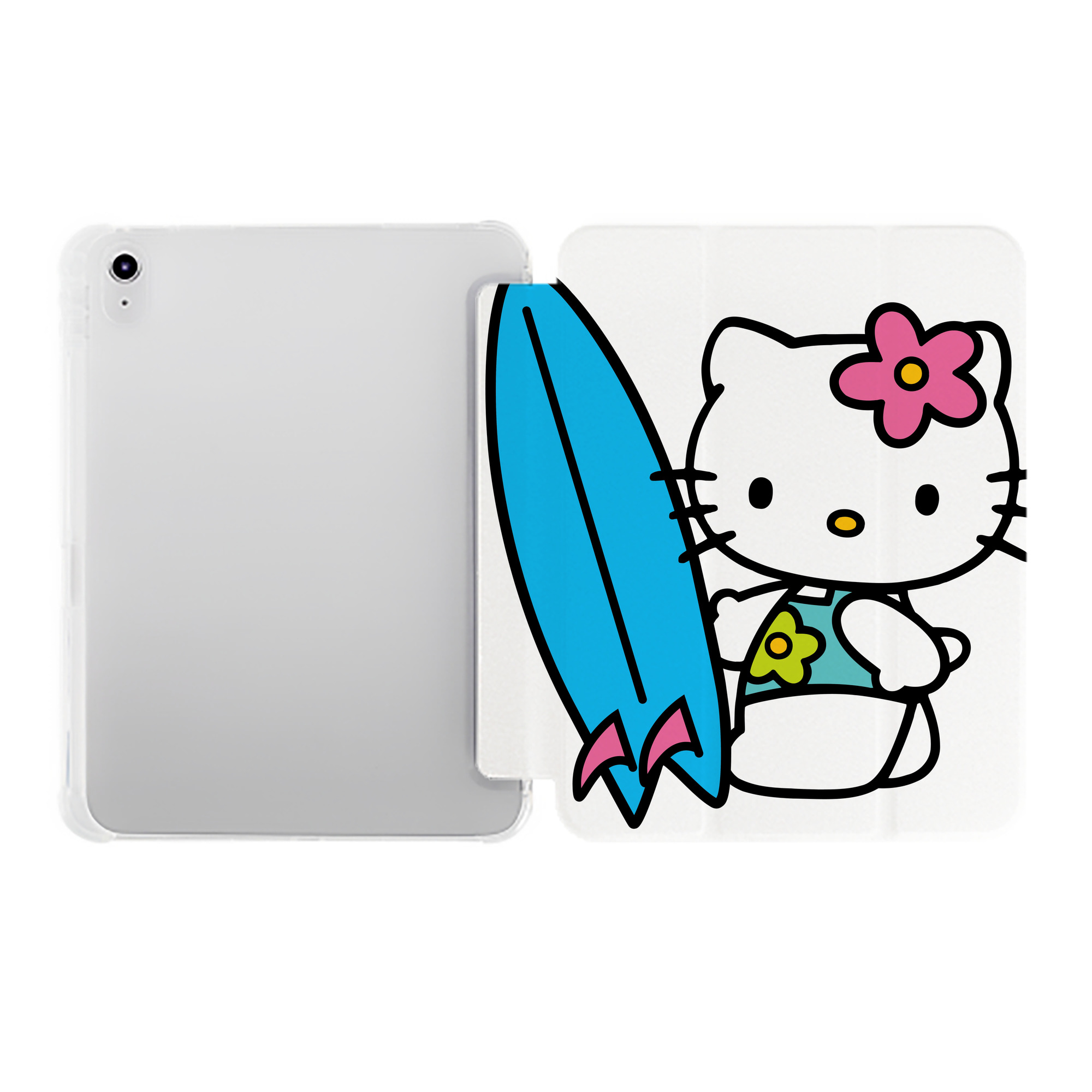 （画像用） Hello Kitty ハローキティ IPad ケース ペン収納付き 三つ折りスタンド PUレザー×シリコン 対応機種9.5/10.5/10.9インチ